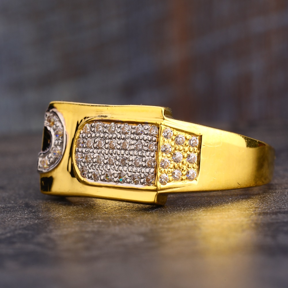 22KT Gold CZ Hallmark Classic Gentlemen's Ring MR625
