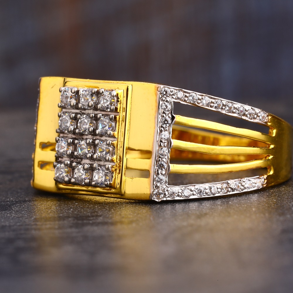 22KT Gold CZ Exclusive Gentlemen's Ring MR620