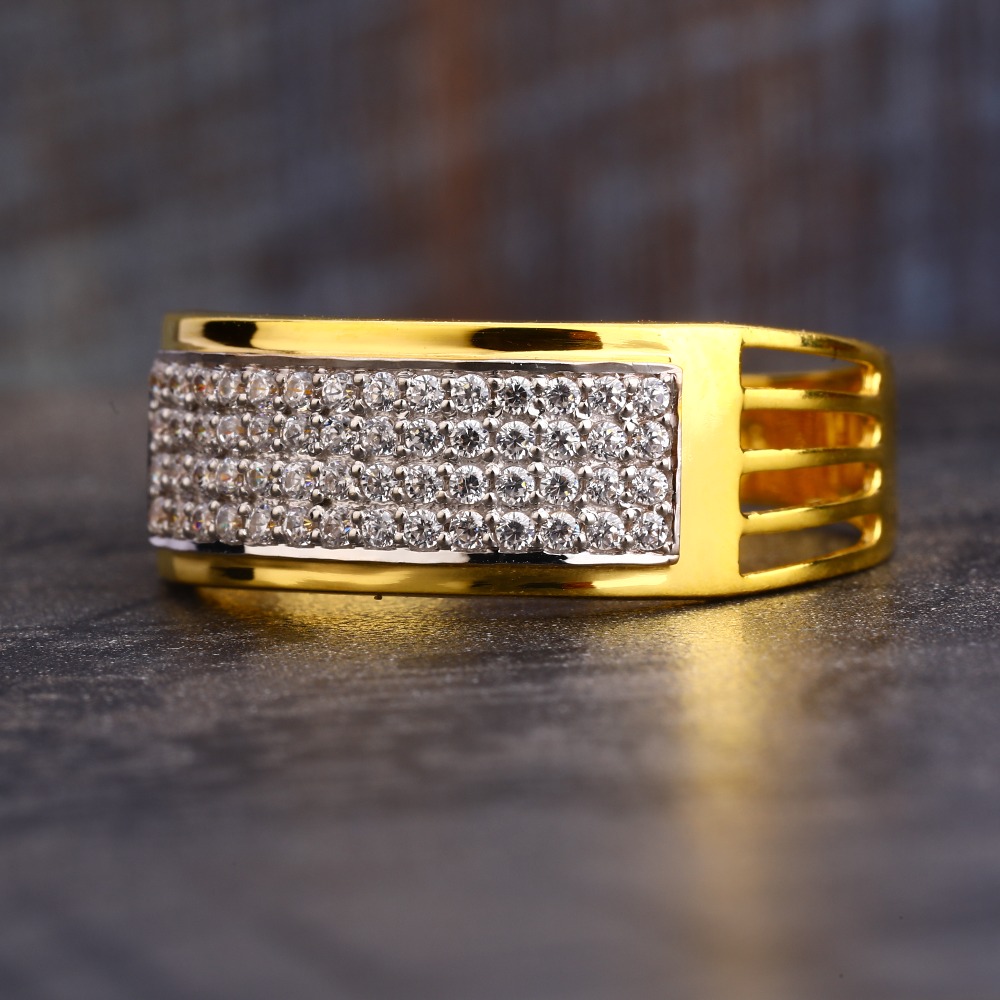 22KT  Gold CZ  classic Gentlemen's Ring MR617
