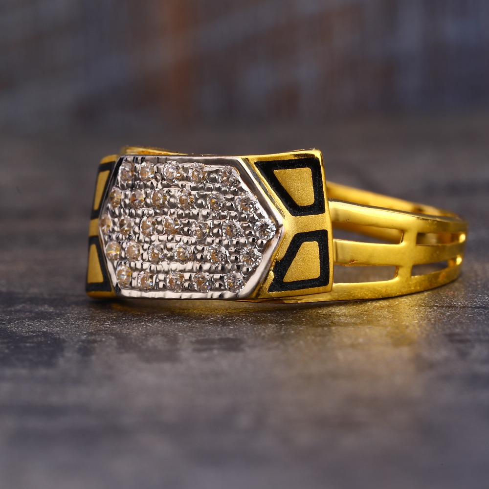 916 Gold CZ  Delicate Men's Ring MR603
