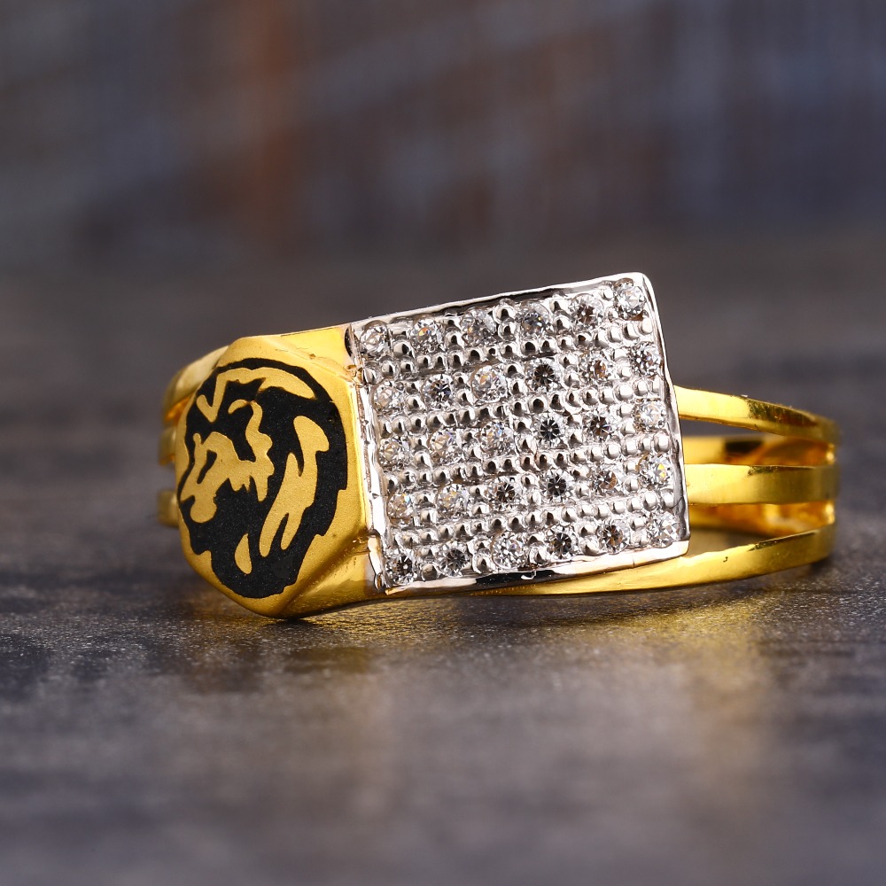 916 Gold CZ  Designer Men's Ring MR602