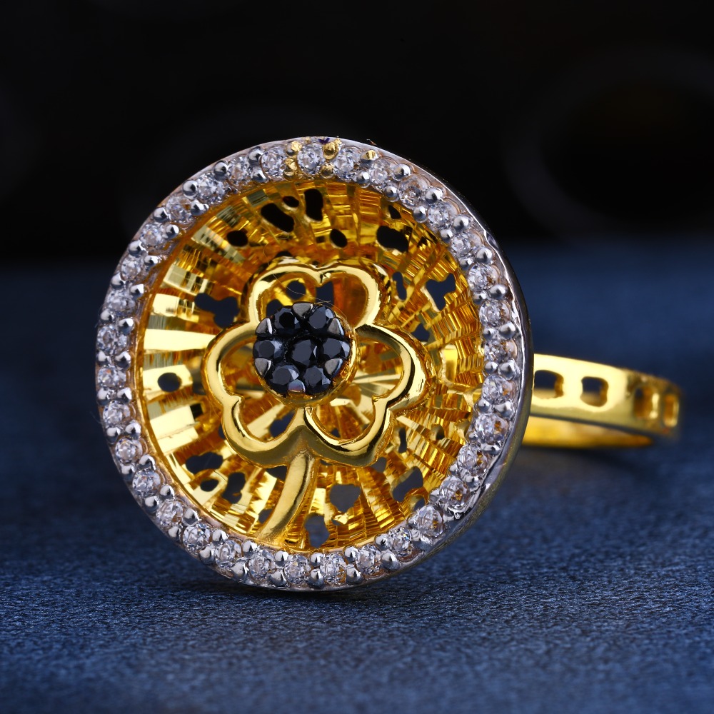 22CT Gold CZ Hallmark  Designer Ladies Ring LR218