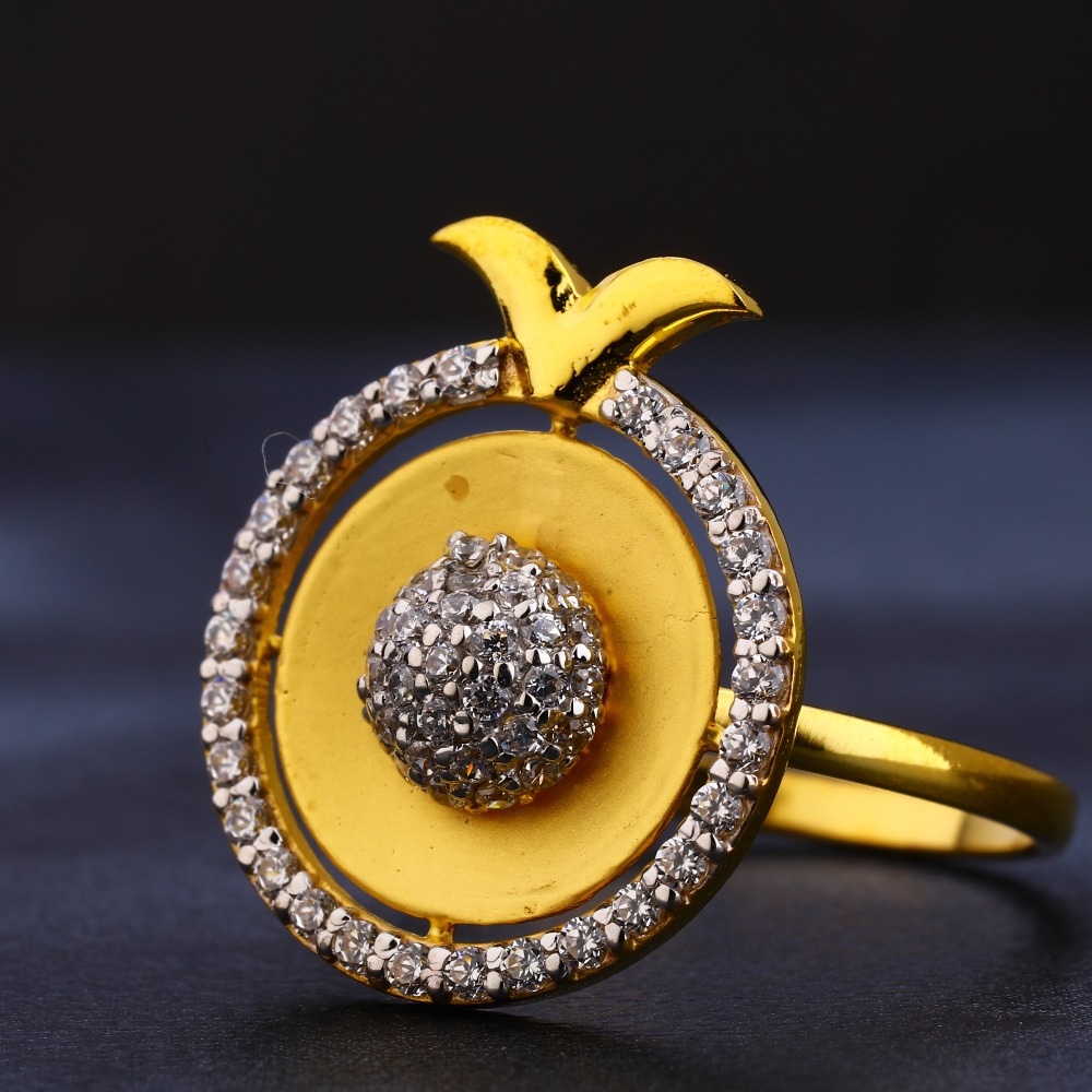 22kt Gold  Classic  Diamond Hallmark Women's Ring LR432