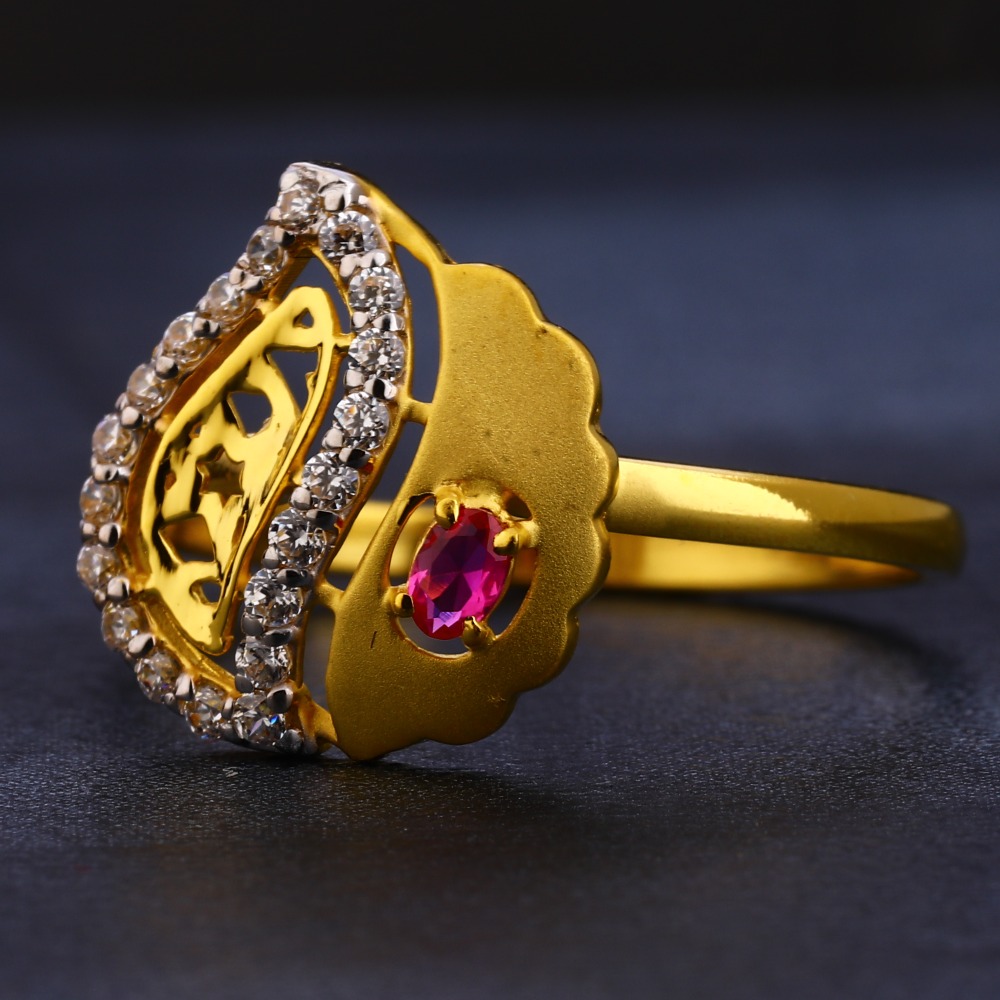 22kt gold cZ Stylish women's ring lR425