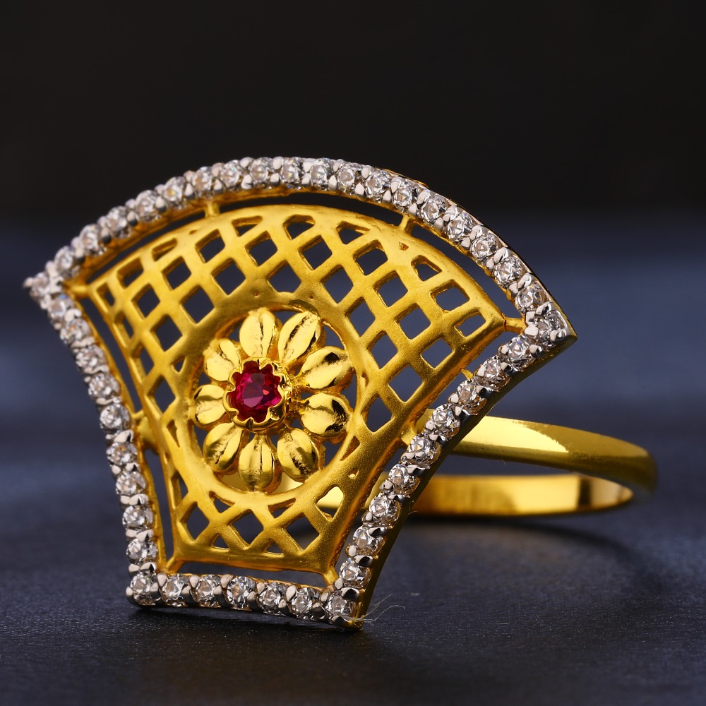 22KT Gold CZ  Designer Women's  Ring LR420