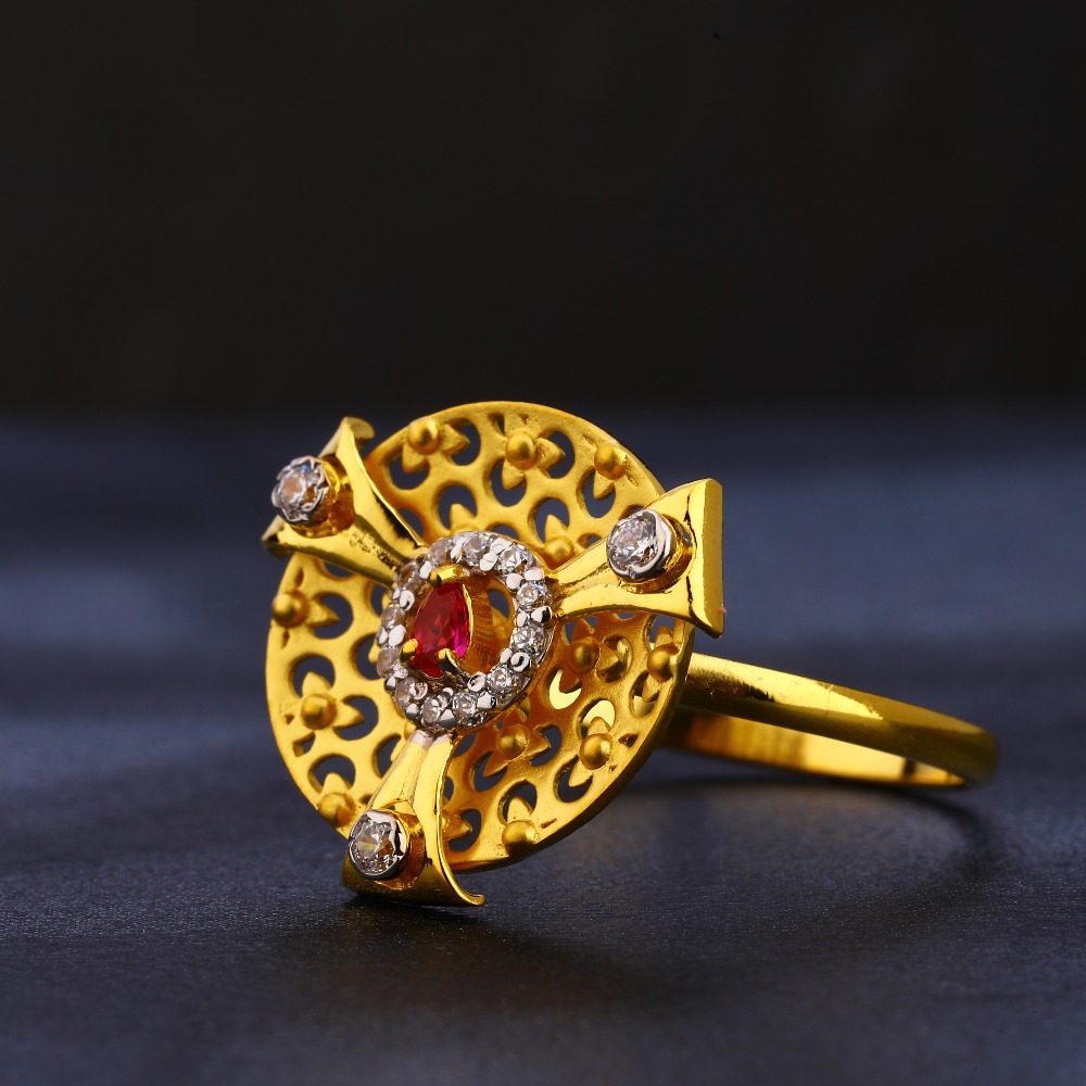 22KT Gold CZ Stylish Ladies  Ring LR409