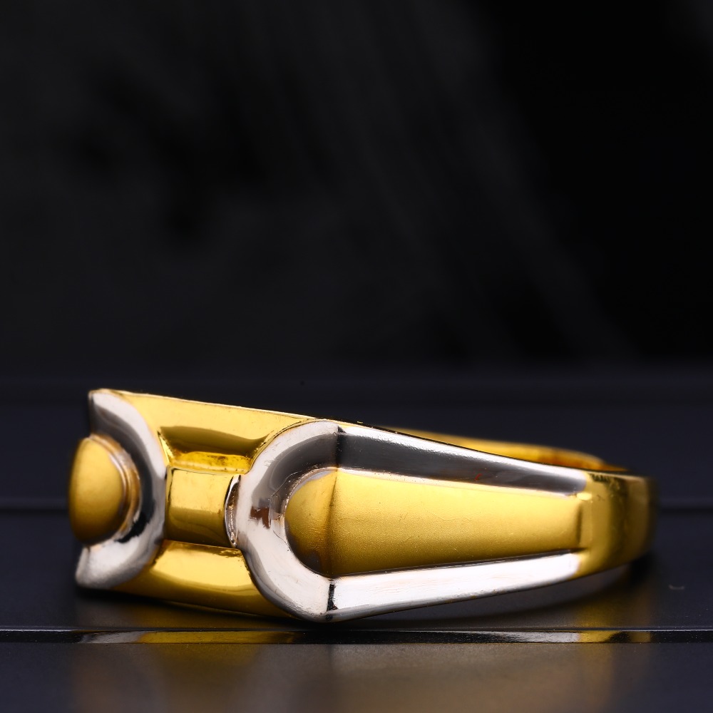 916 Gold Gents  Classic Plain Ring MPR143