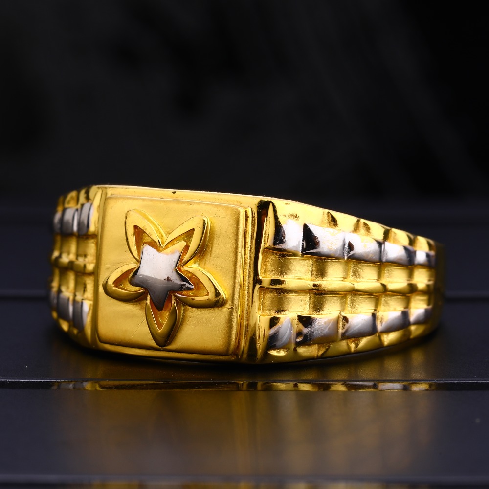 22Ct Men's Plain Hallmark Fancy Gold  Ring MPR139