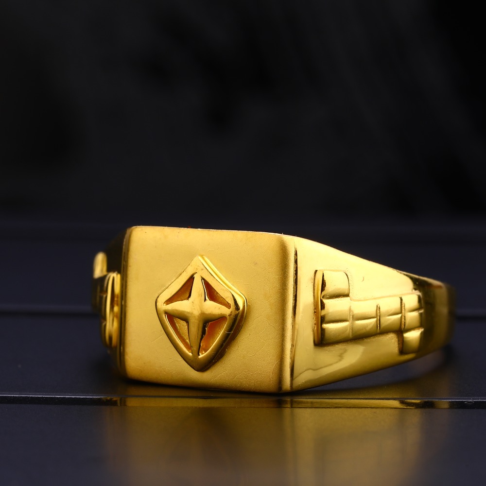 22Ct Men's Plain Designer Gold  Ring MPR127