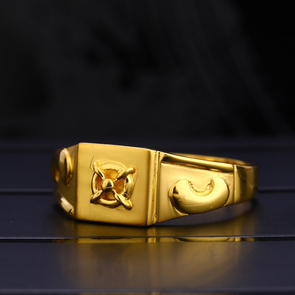 22KT Men's Plain Hallmark Fancy Gold  Ring MPR122