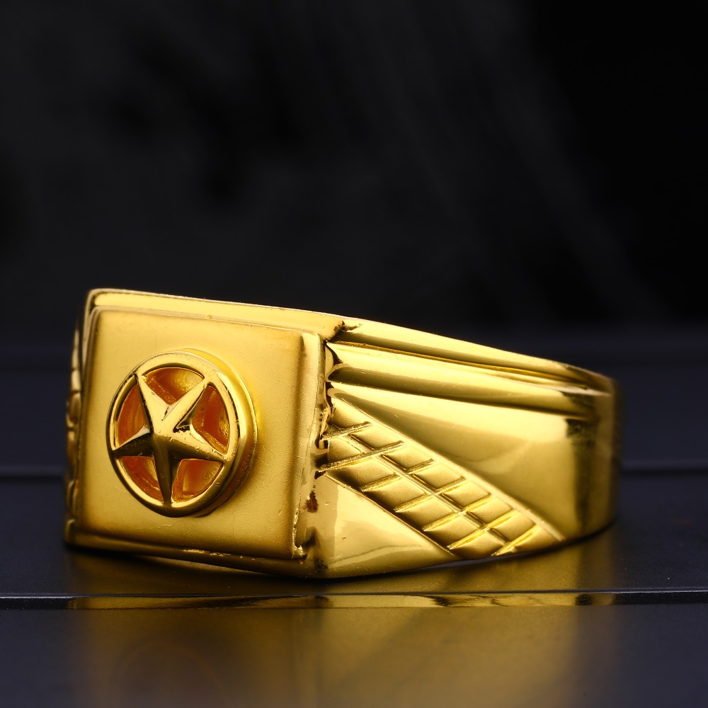 22KT Men's Plain Stylish  Gold  Ring MPR116
