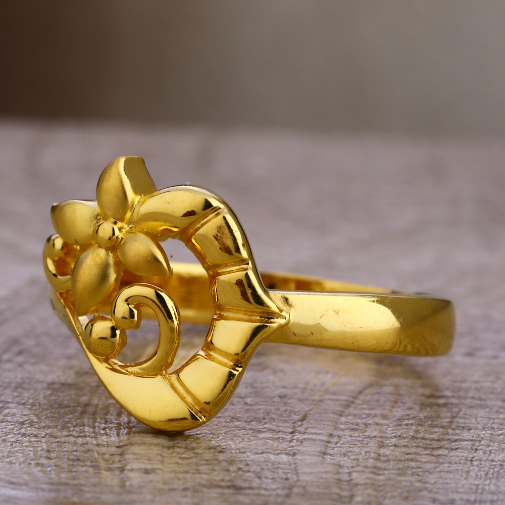 750 Gold Hallmark dESIGNER Plain Ladies LPR480
