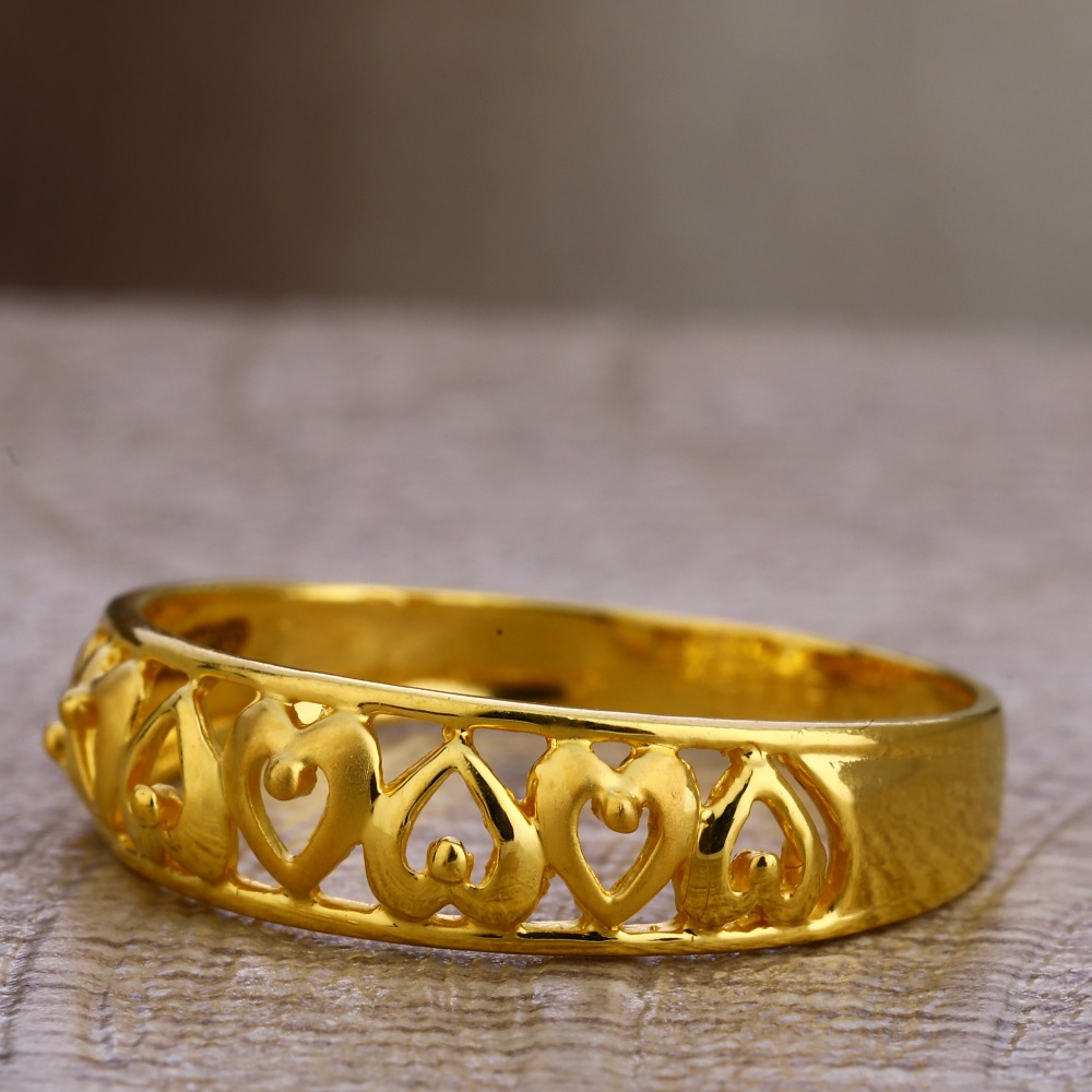 750 Plain Gold Women's Hallmark Ring LPR467