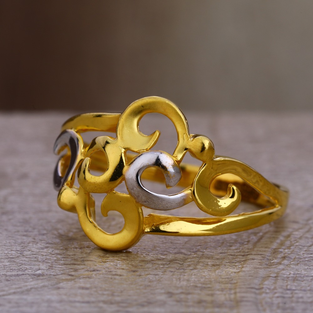 916 Gold Women's  Delicate Plain Ring LPR399