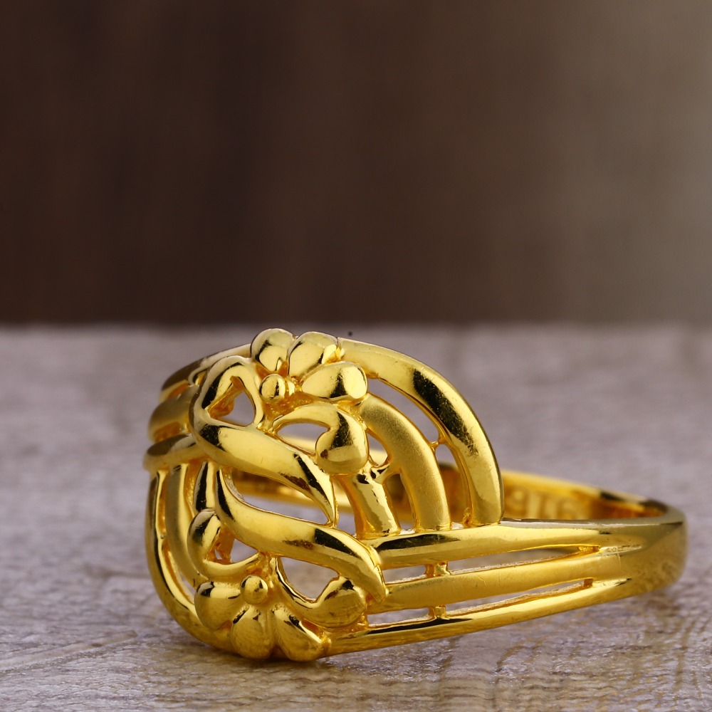 916 Gold Ladies Hallmark Classic Plain Ring LPR388