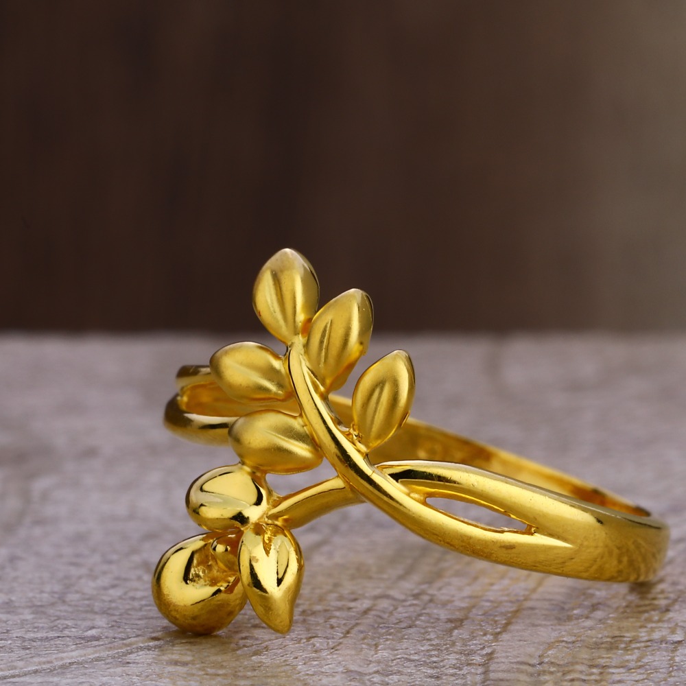 916 Gold Ladies Exclusive Plain Ring LPR383