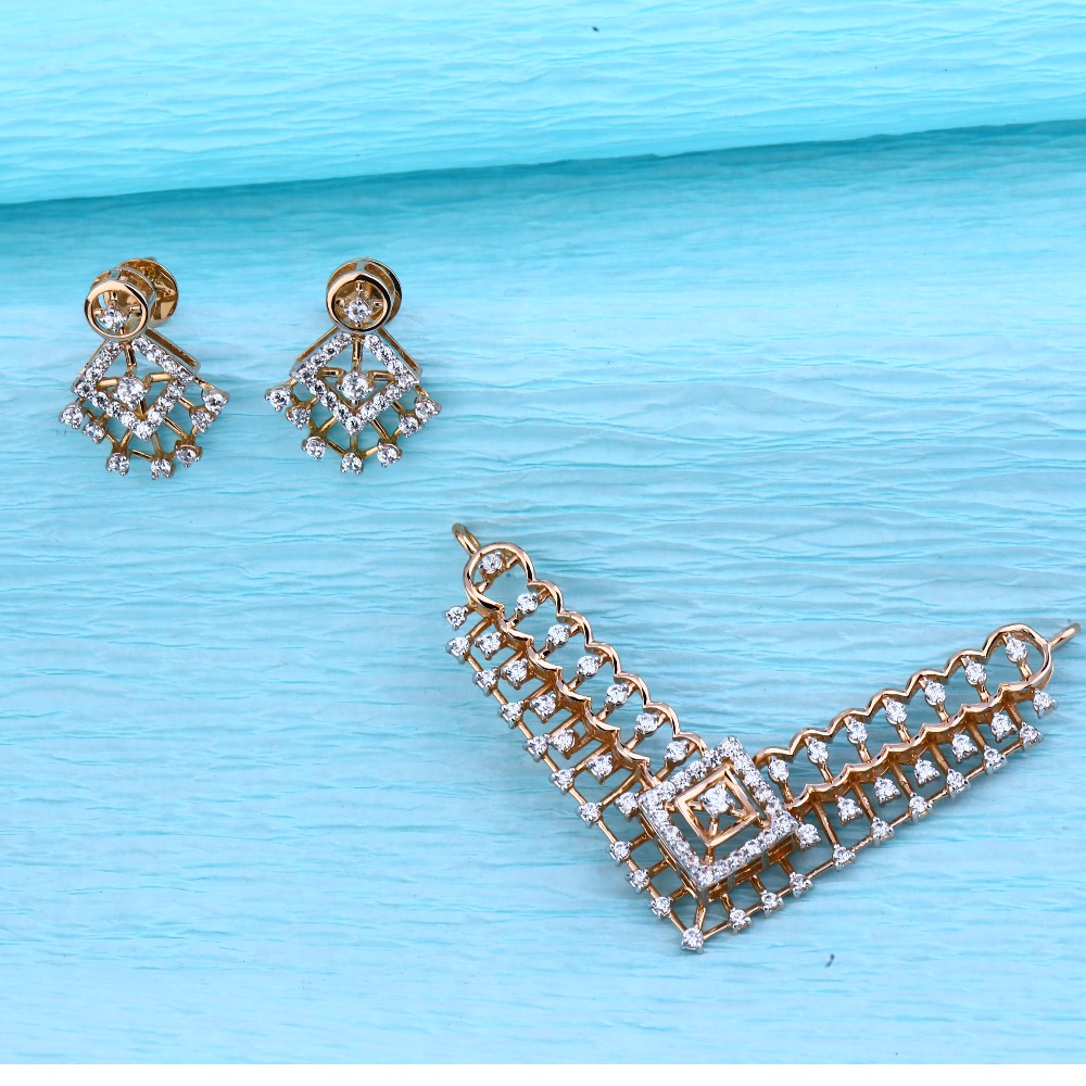 750 Rose Gold Cz Hallmark Classic Pendant Set RMPN58