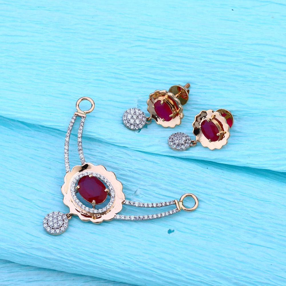 750 Rose Gold Women's Exclusive Pendant Set RMPN117