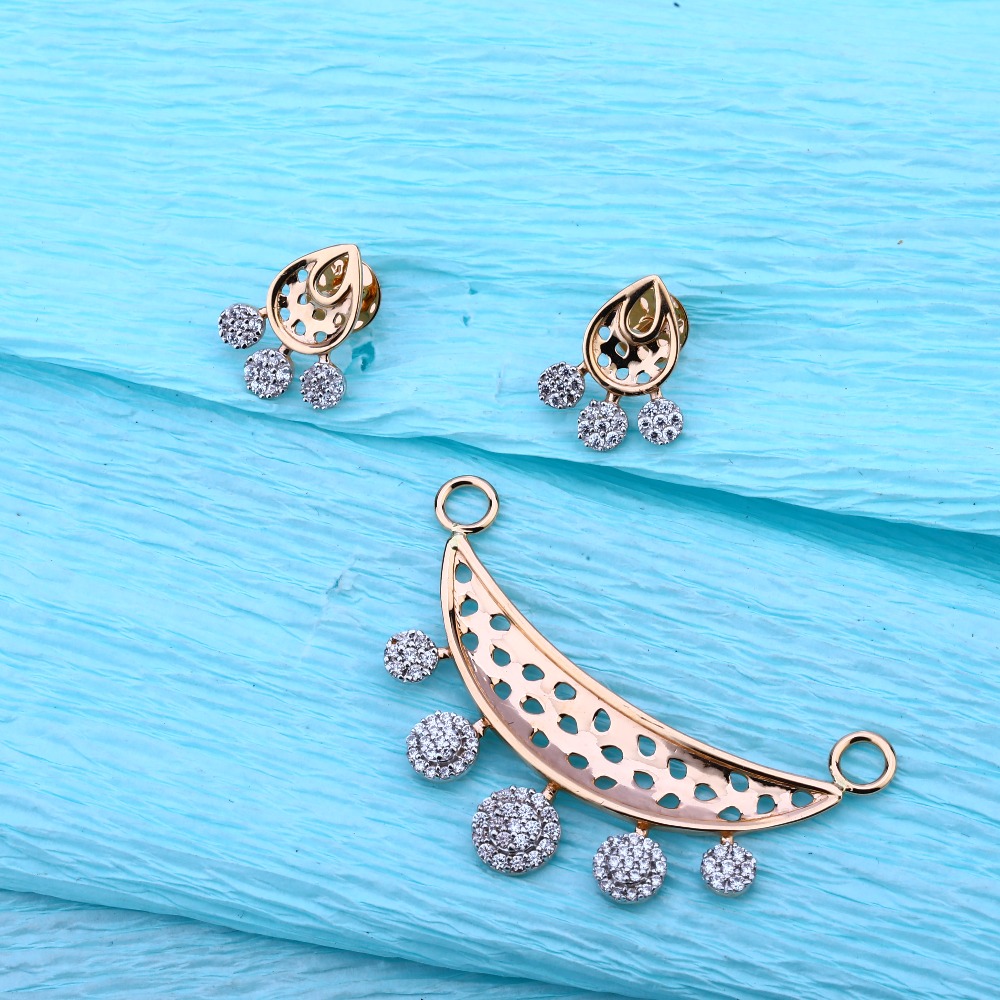 750 Rose Gold Women's Delicate Pendant Set RMPN116