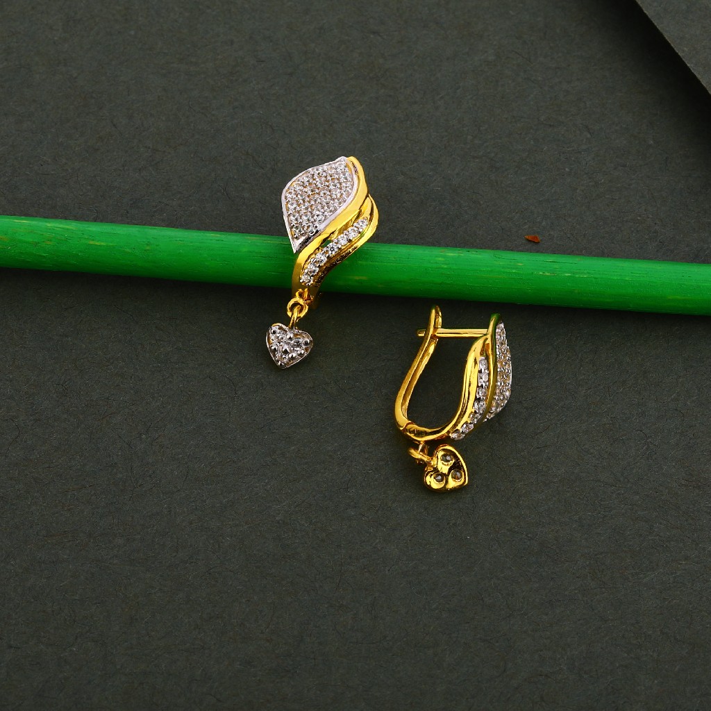 750 Gold Cz Fancy Earring Bali LFB111