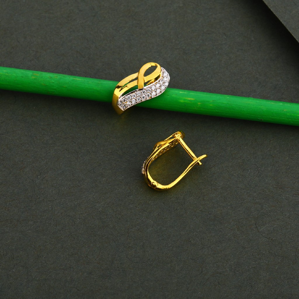 750 Gold Cz Earring Bali LFB121