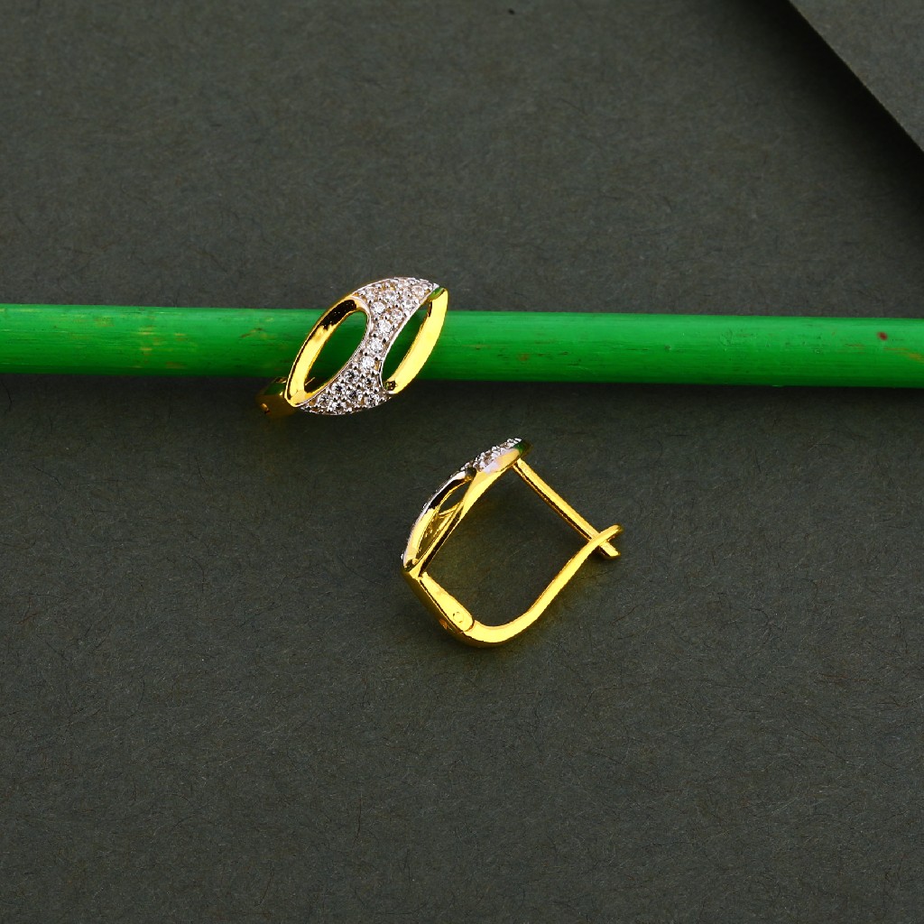 750 Gold Cz Women's Fancy Earring Bali LFB124
