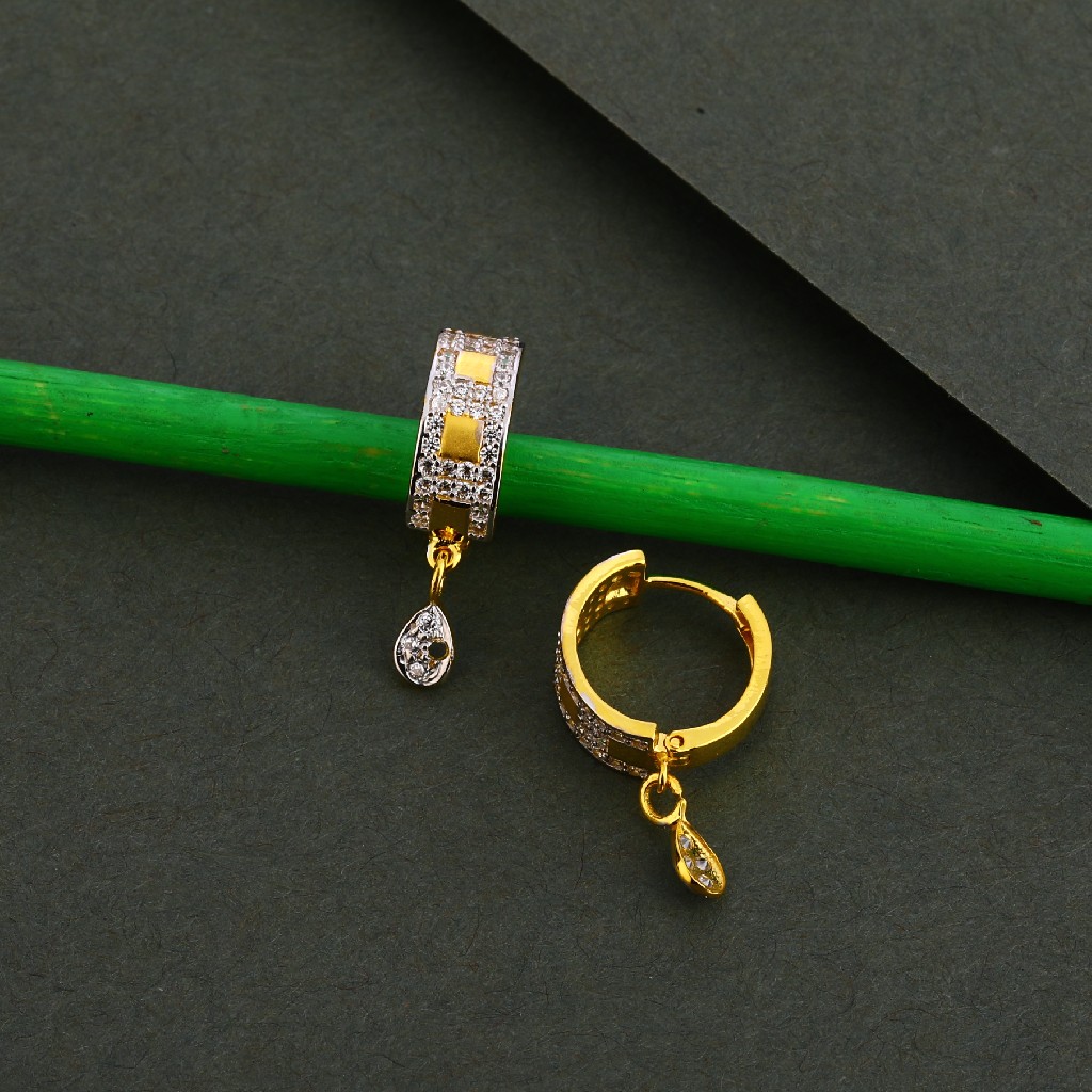 750 Gold Cz Stylish Hallmark Earring Bali LFB130