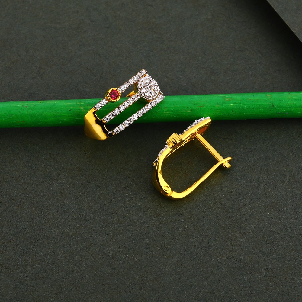 18ct CZ  Gold Classic Bali Earring LFB102