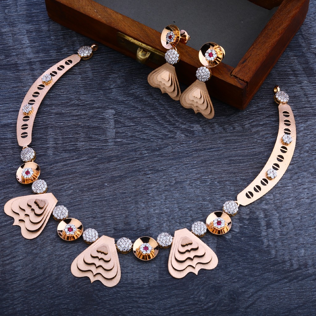 18CT Rose Gold Hallmark Delicate Necklace Set RN100