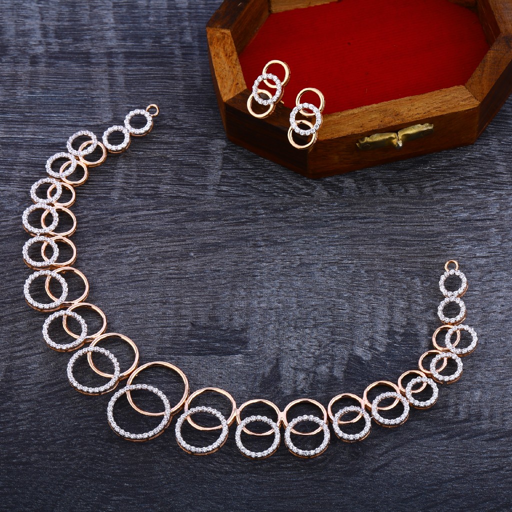 750 Rose Gold Hallmark Gorgeous Necklace Set RN153