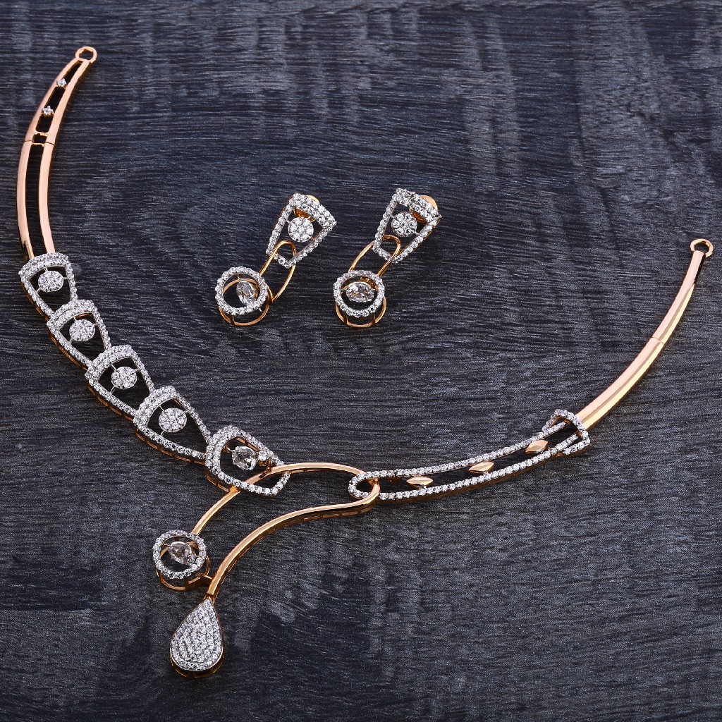 750 Rose Gold Hallmark Women's Necklace Set RN115