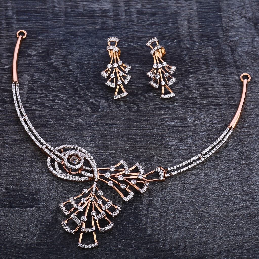 750 Rose Gold Stylish  Necklace Set RN117