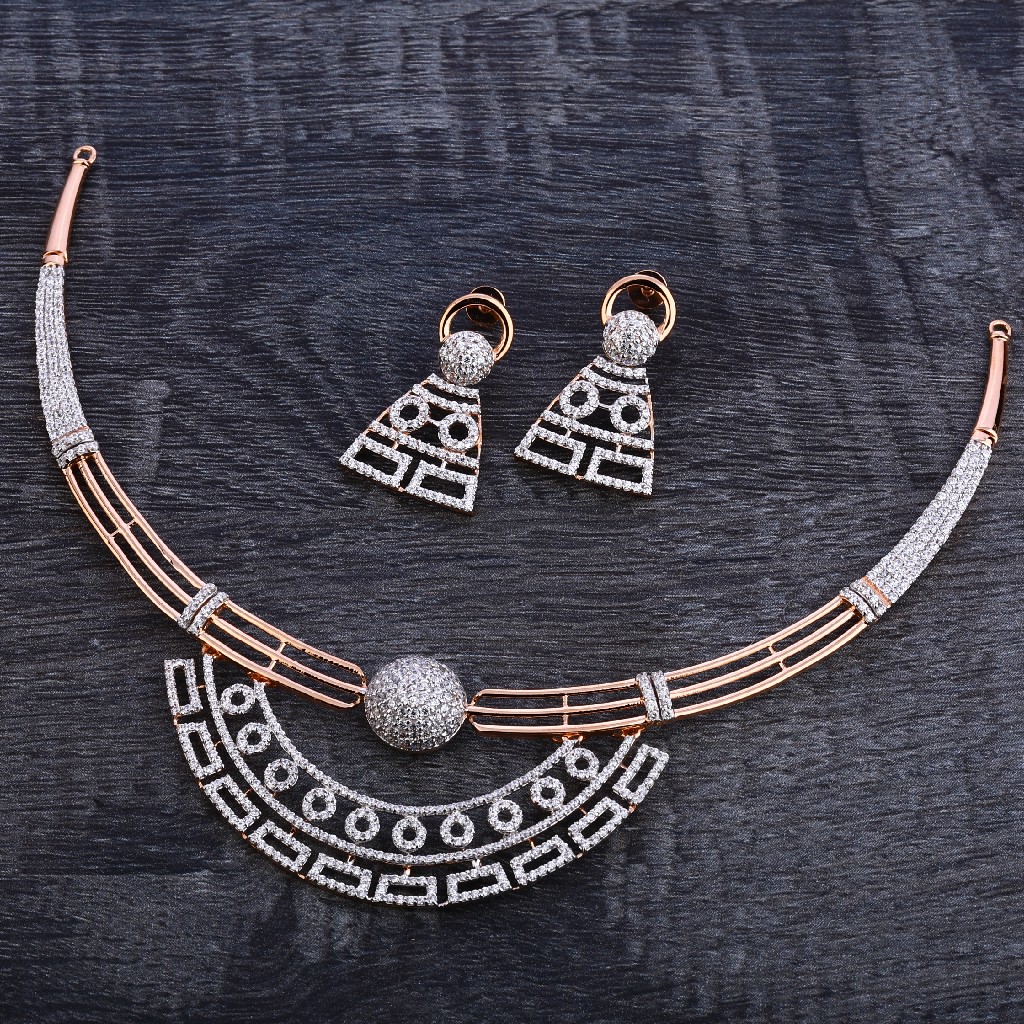750 Rose Gold Designer Necklace Set RN122
