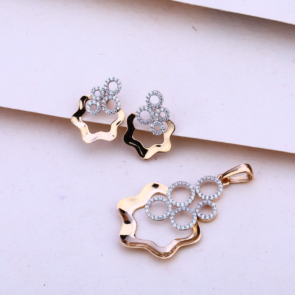 18CT Rose Gold Diamond Classic  Pendant Set RPS135