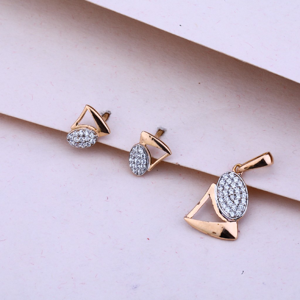 750 Rose Gold women's Fancy Pendant Set RPS73