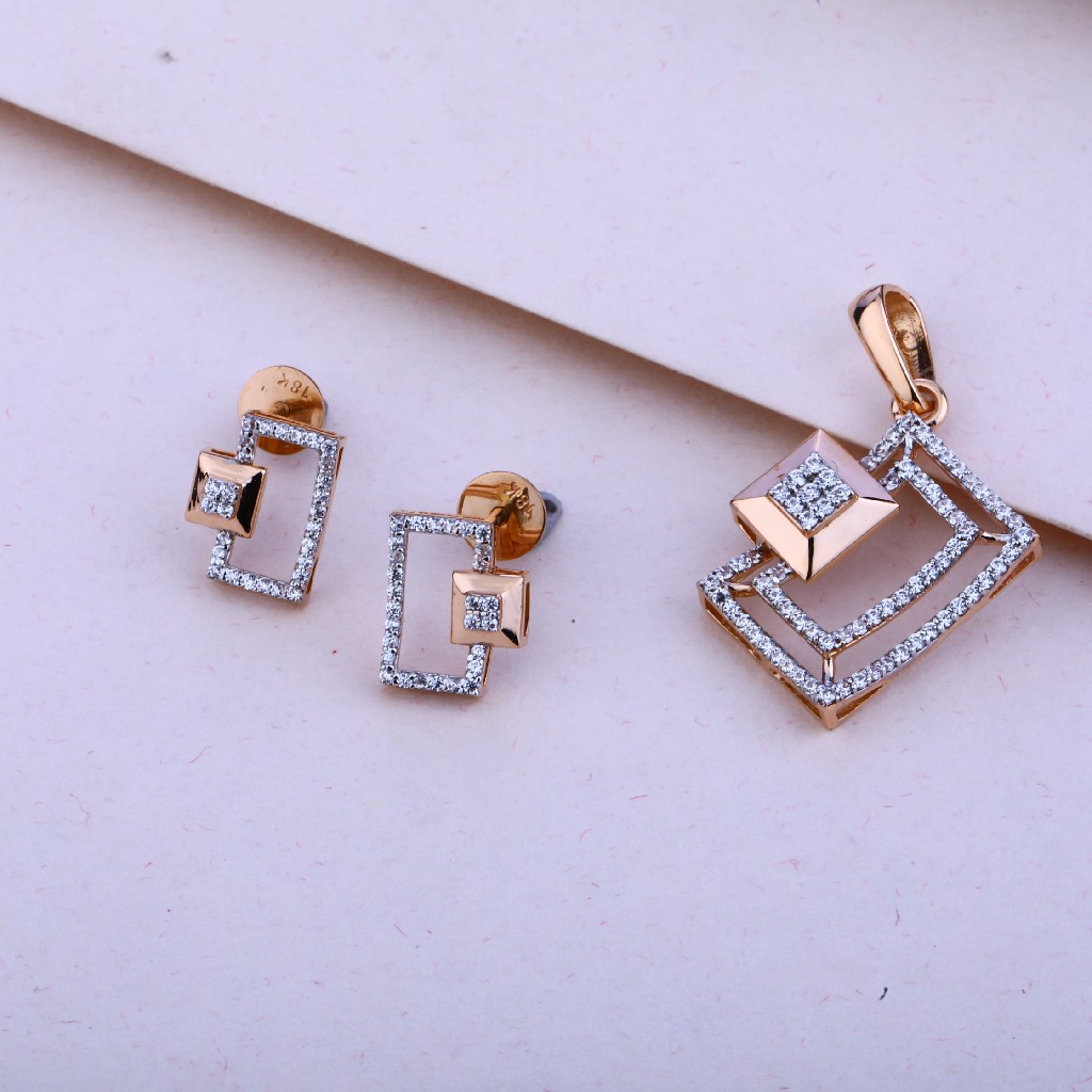 750  Rose Gold Fancy CZ Pendant Set RPS29
