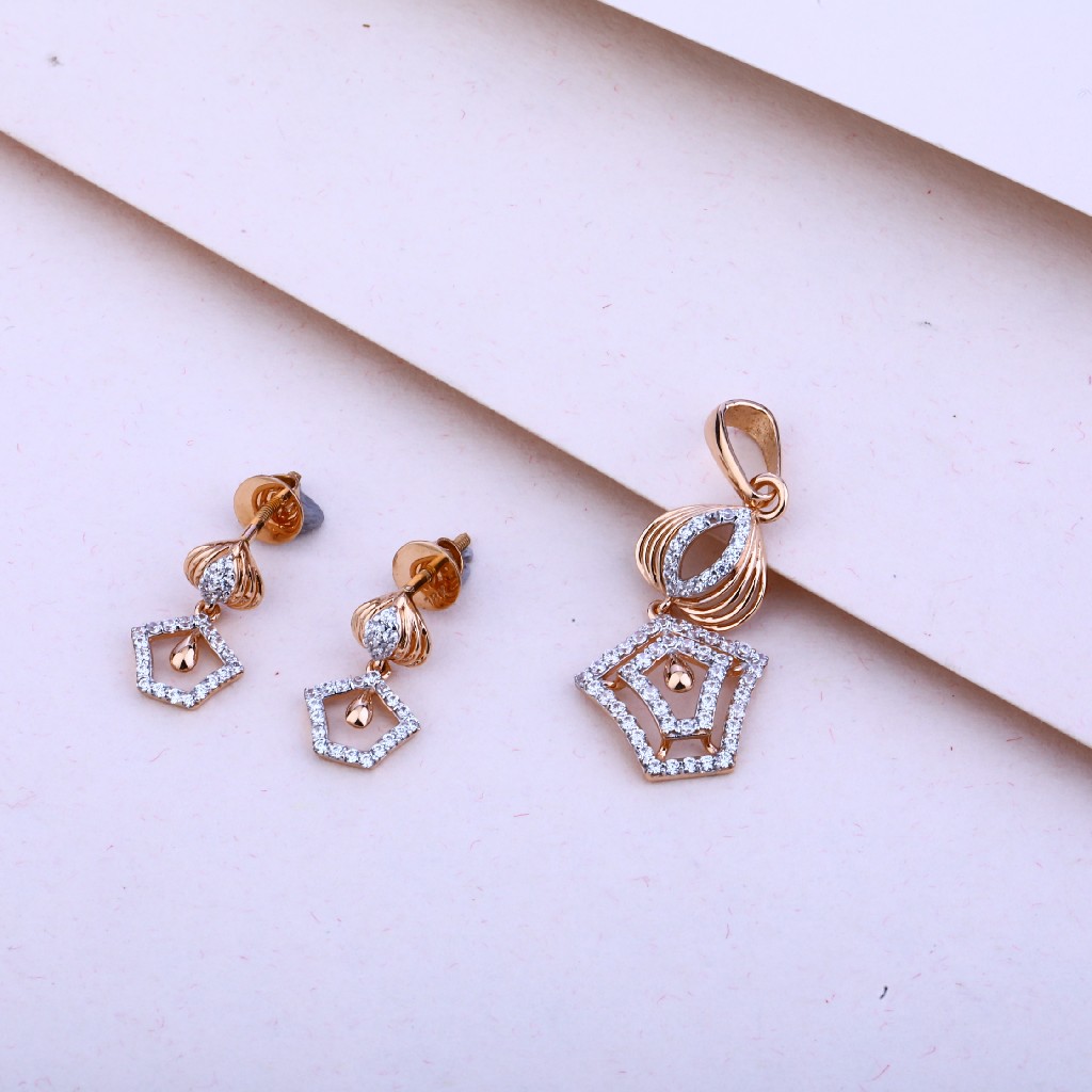 750  Rose Gold Ladies CZ Pendant Set RPS30