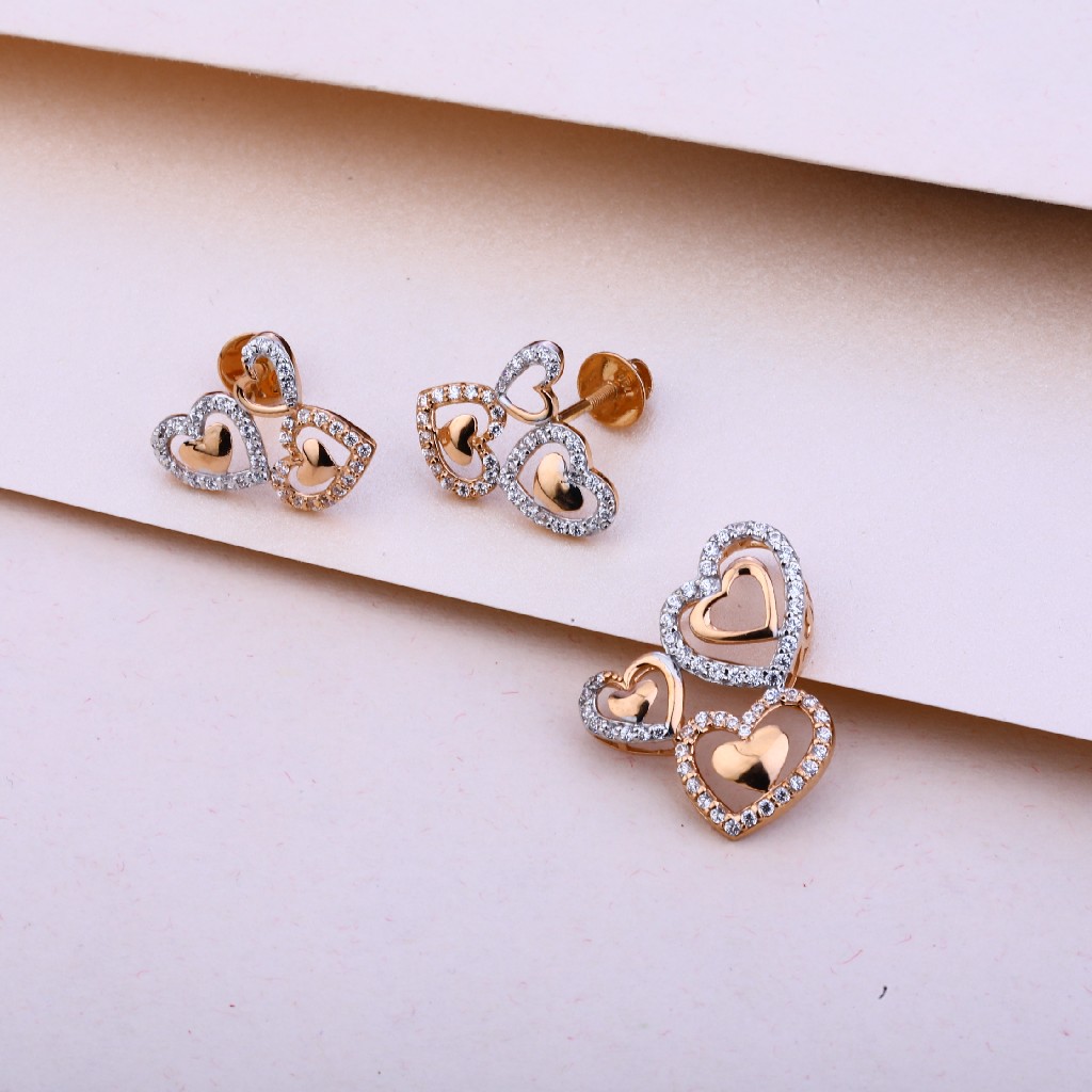 18KT Rose Gold Designer Hallmark Pendant Set RPS34