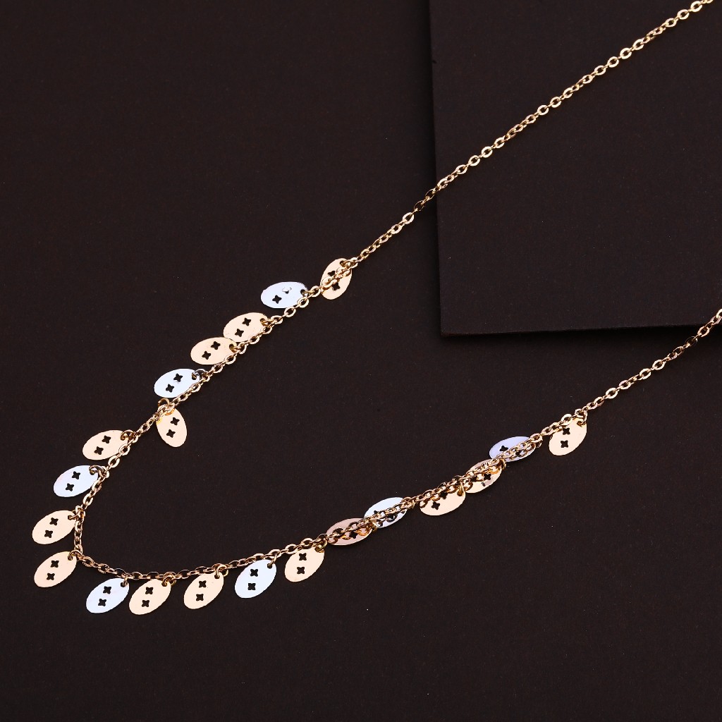 18KT Rose Gold Fancy Hallmark Necklace RTM132