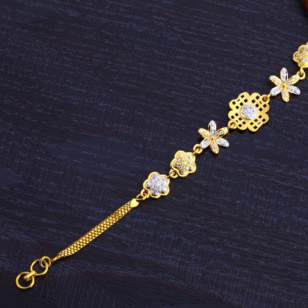 22KT Gold Cz Fancy Hallmark Bracelet LB268