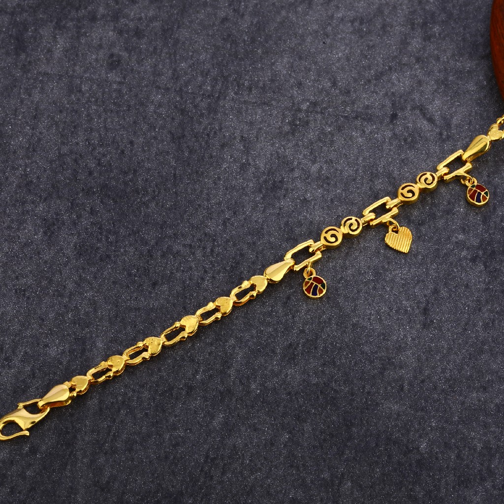 916 Gold Designer Plain Bracelet LPBR59