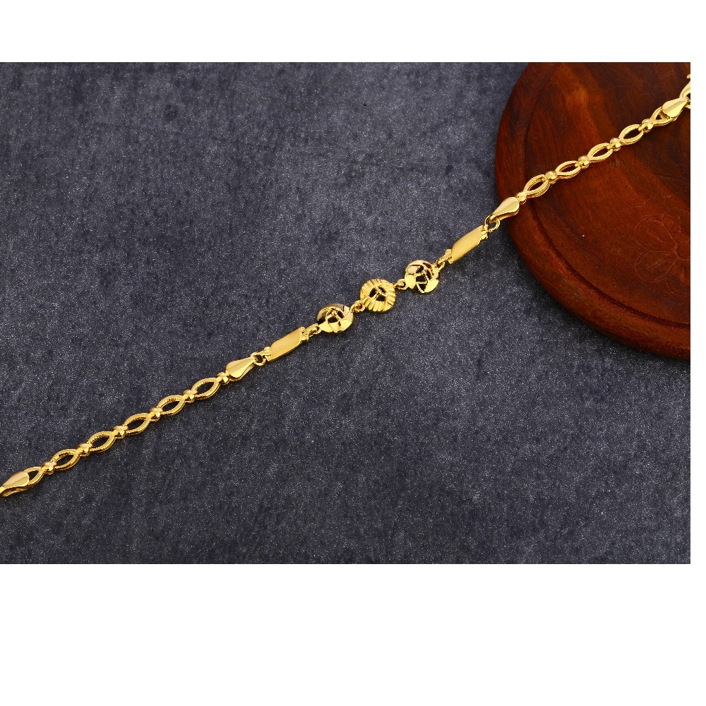 916 Gold Designer Hallmark Plain Bracelet LPBR38