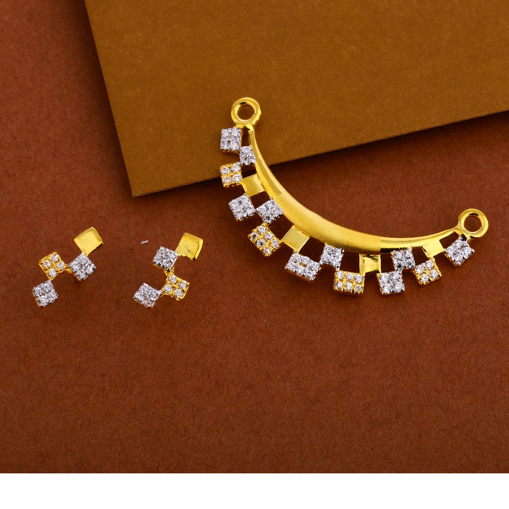 916 Gold  Mangalsutra Women's Gorgeous Pendant Set MP244