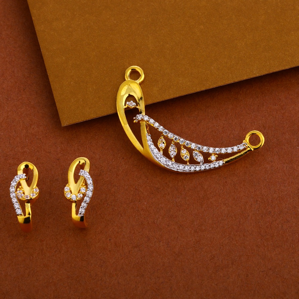 22kt Gold cz Exclusive Mangalsutra Pendant Set MP240