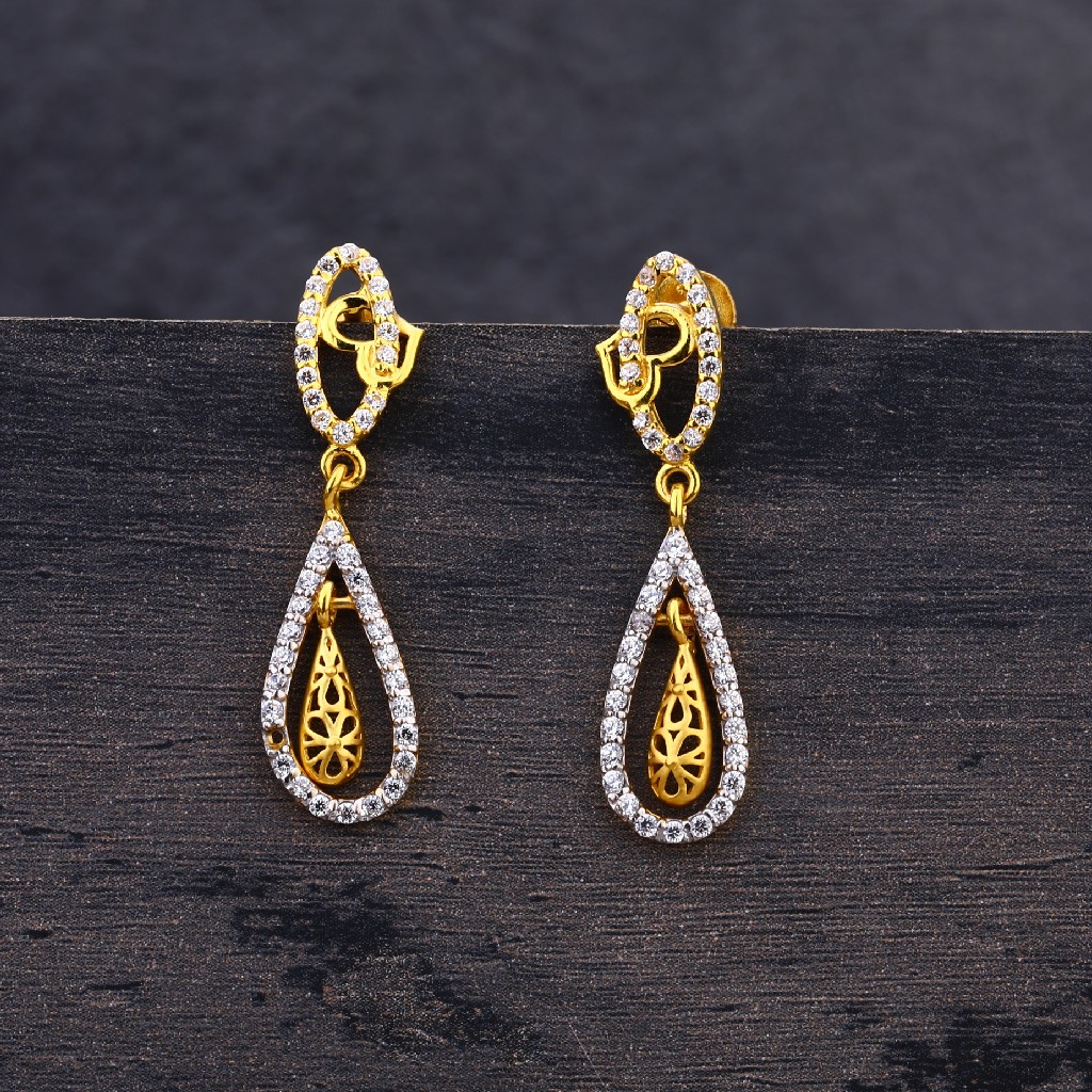 22CT Gold Hallmark Stylish Ladies Earring LJE209