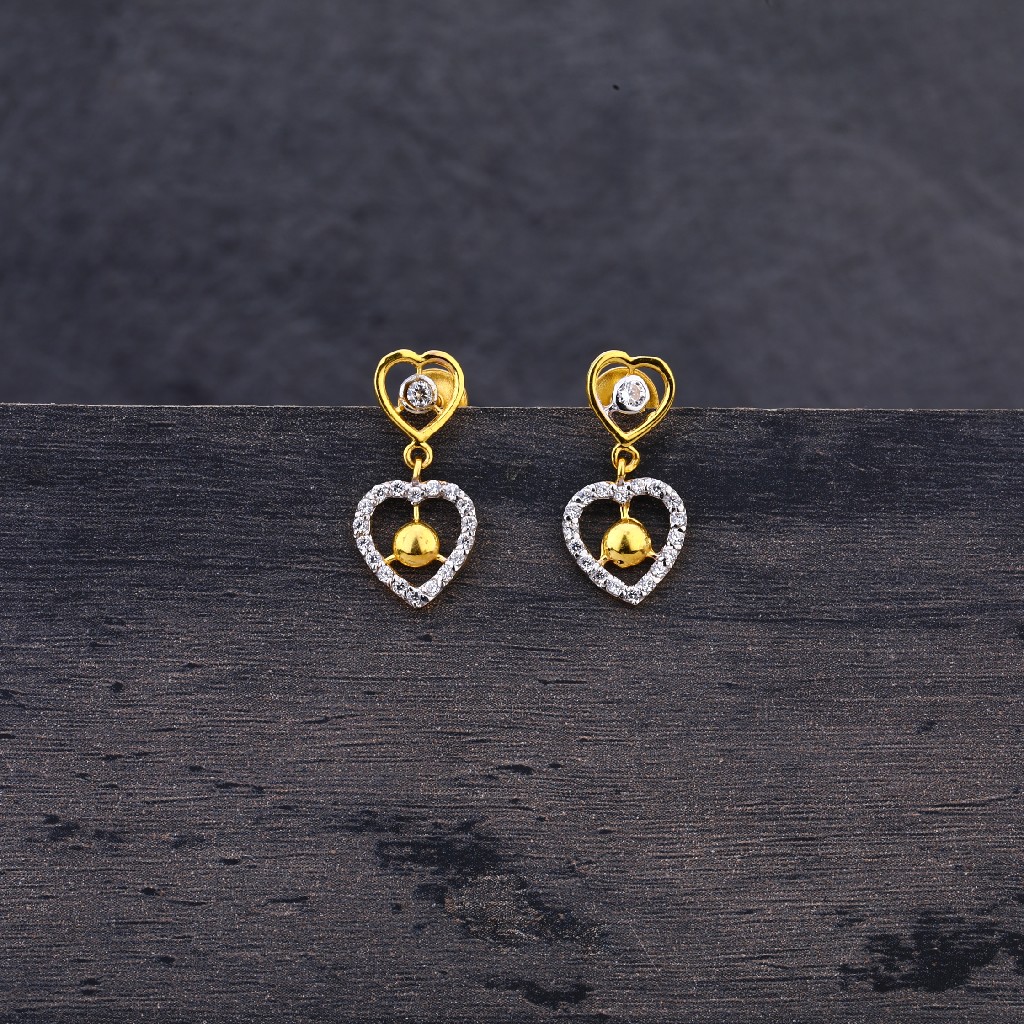 22Kt Gold Women's Heart Design Hallmark Earring LJE234