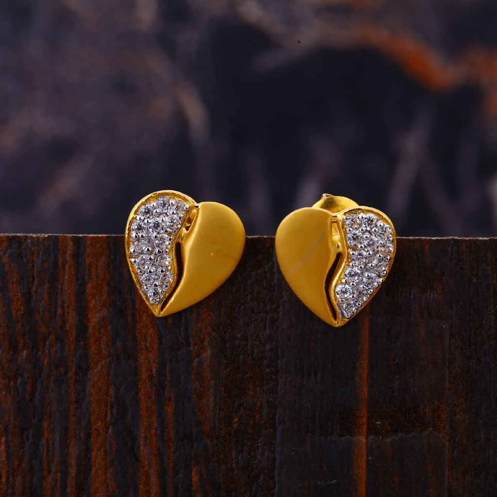 22KT Gold Designer Women's Cz  Earring LFE318