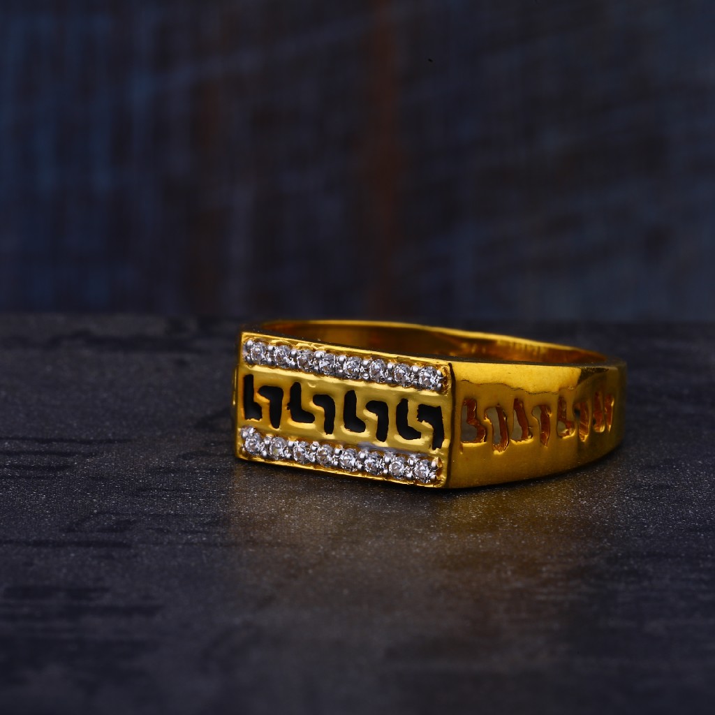 916 Gold Cz Mens Stylish Ring MR532