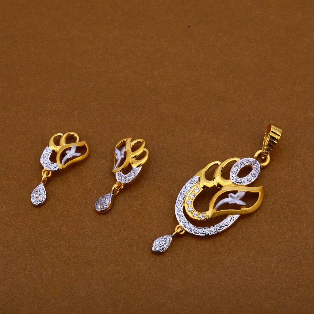 22CT Cz Hallmark Pendant Set FPS198