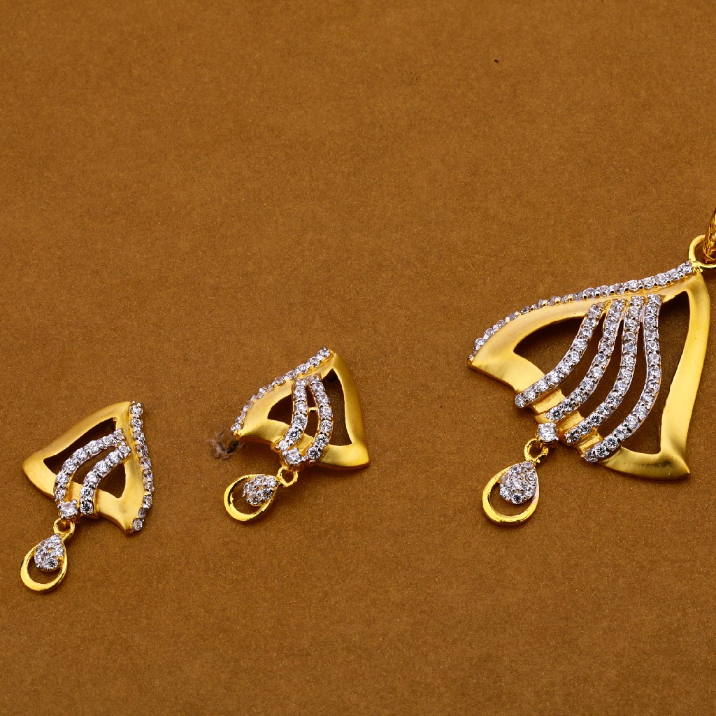 916 Gold Stylish Pendant Set FPS127